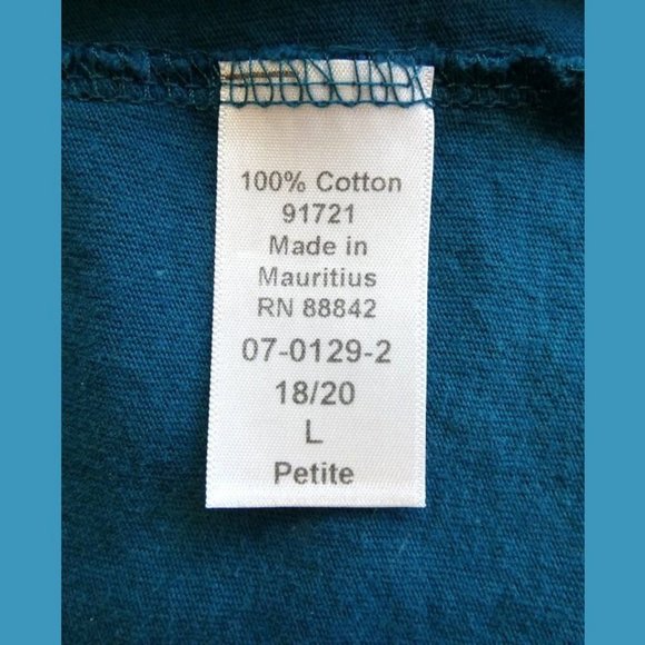 Woman Within Woman Within Teal V Neck Tee 18/20 L - Picture 8 of 8